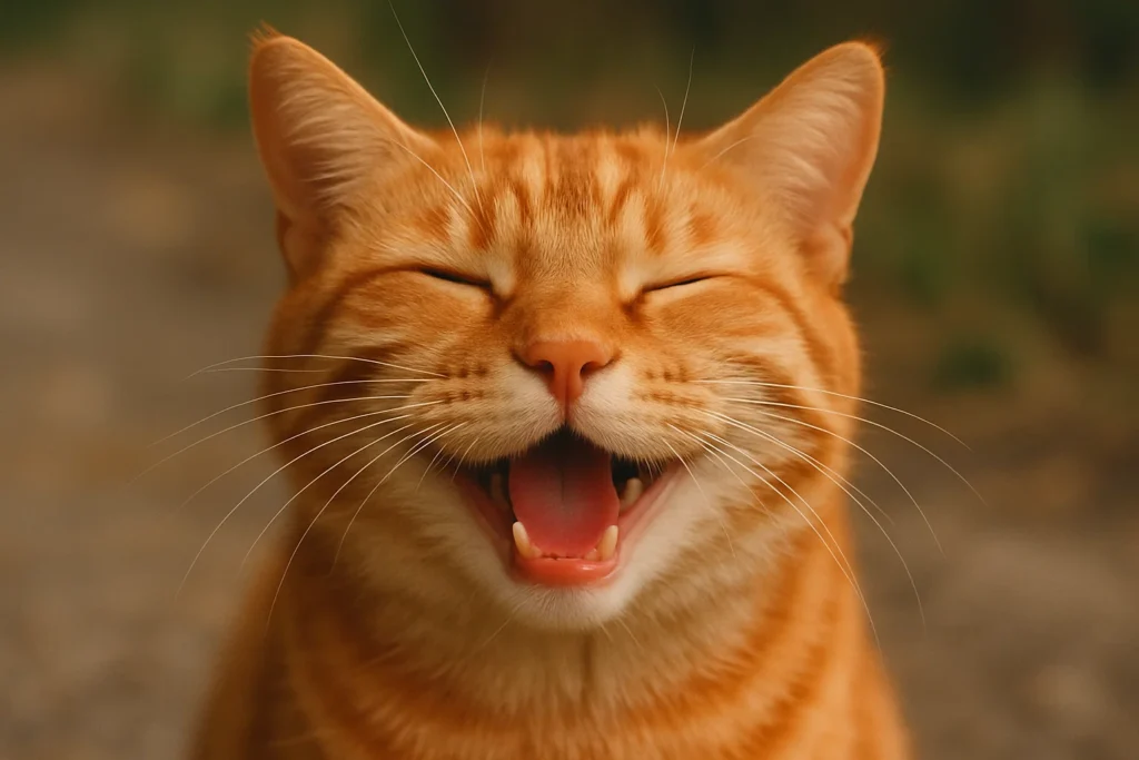 a joyful cat