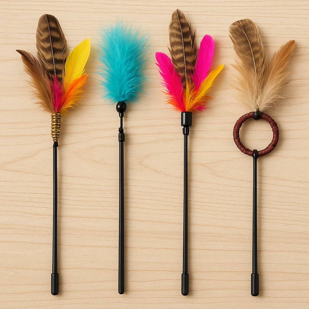 Feather toys for cats