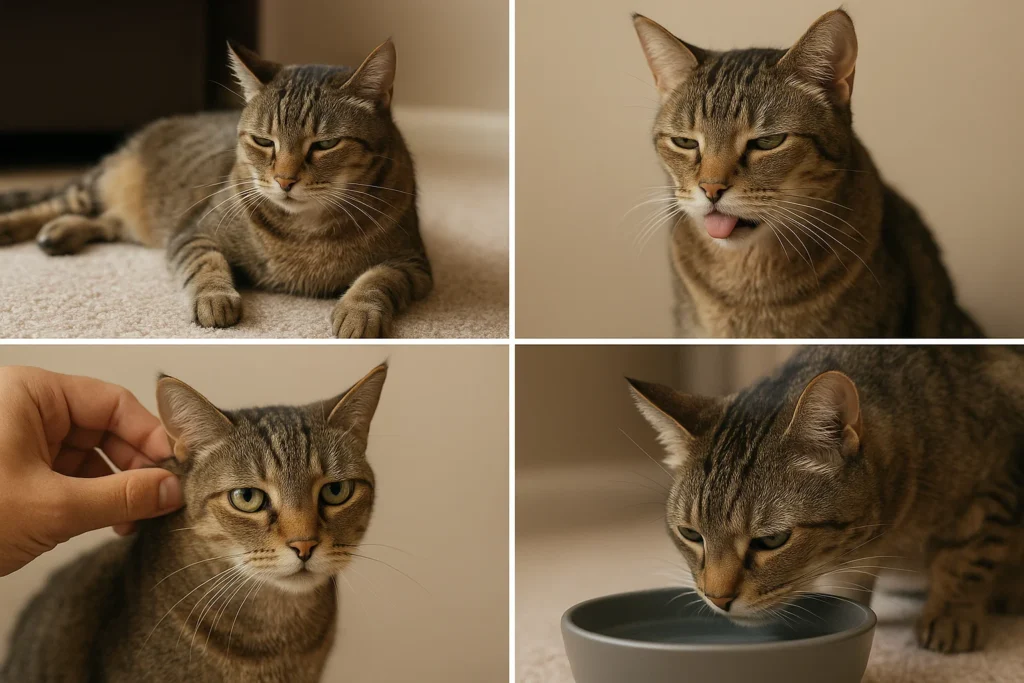 Subtle signs of a dehydrated cat