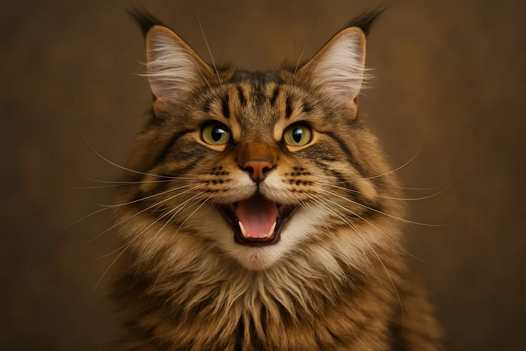 A Joyful Maine Coon Cat