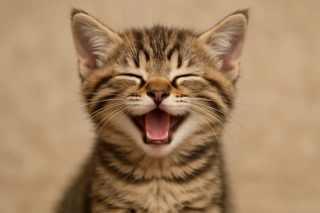 A joyful kitten