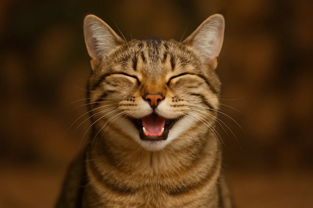 A joyful cat