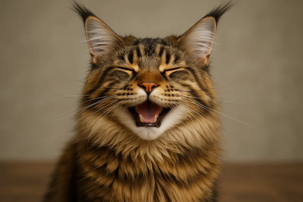 A happy maine coon cat
