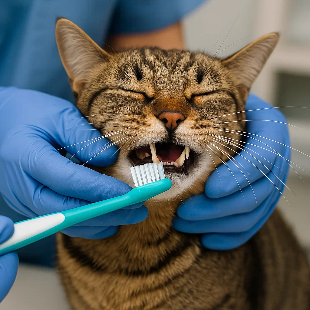 Cat teeth cleaning 