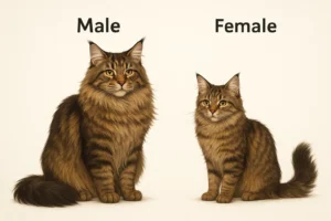 maine coon size comparison between male and female