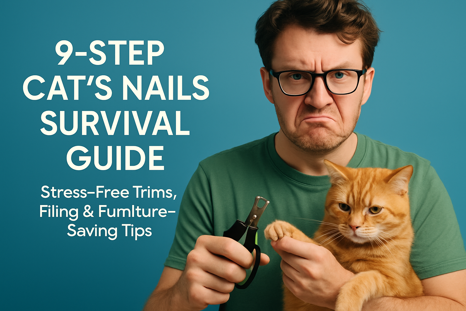 Mad Cat Mans 9 Step Cats Nails Survival Guide Stress Free Trims Filing Furniture Saving Tips Featured Image