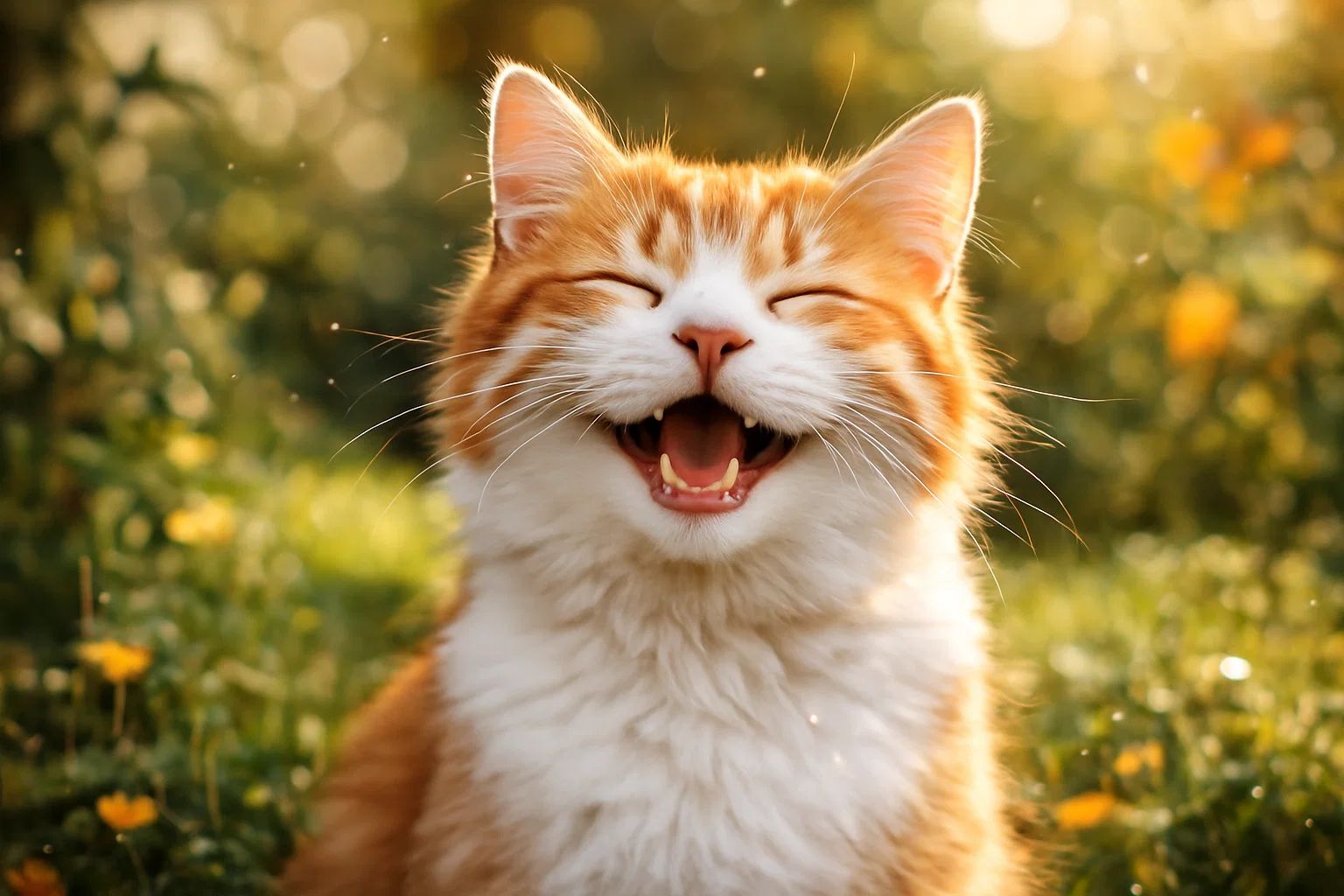 A joyful cat
