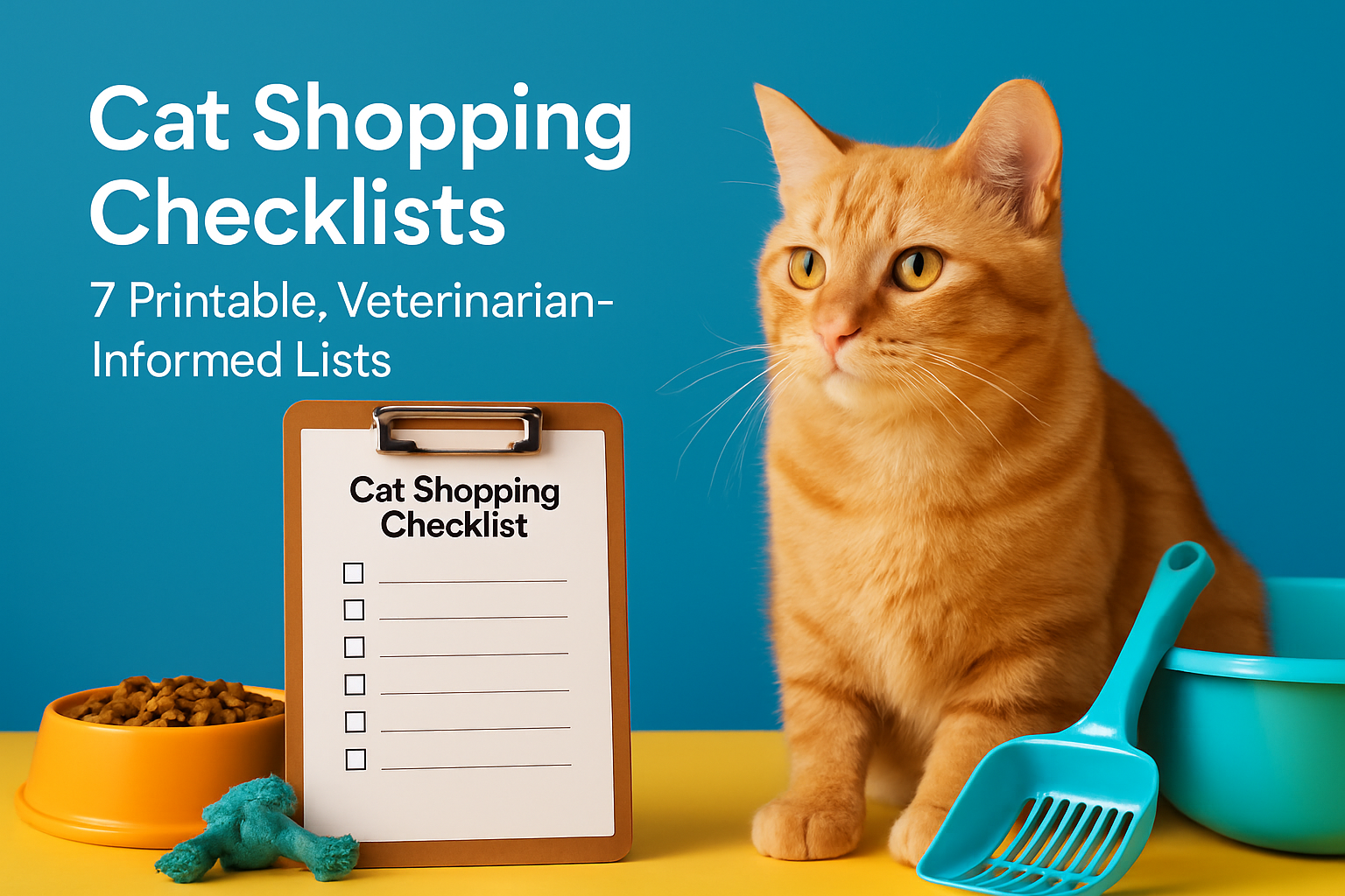 Cat Shopping Checklists 7 Printable Veterinarian Informed Lists For New Owners Budget Shoppers Multi Cat Homes Featured Image