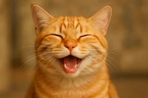 A joyful cat