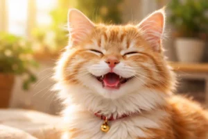 A joyful cat