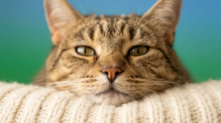 Why is my cat's nose dry — close-up of a calm cat's dry nose